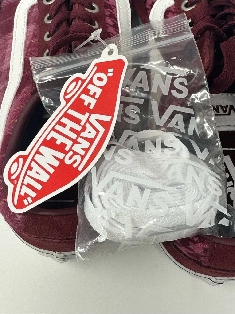 Vans Ward Platform Plaid Mix Port Sneakers Burgundy Size 7.5 Y2K Old Skool Stlye